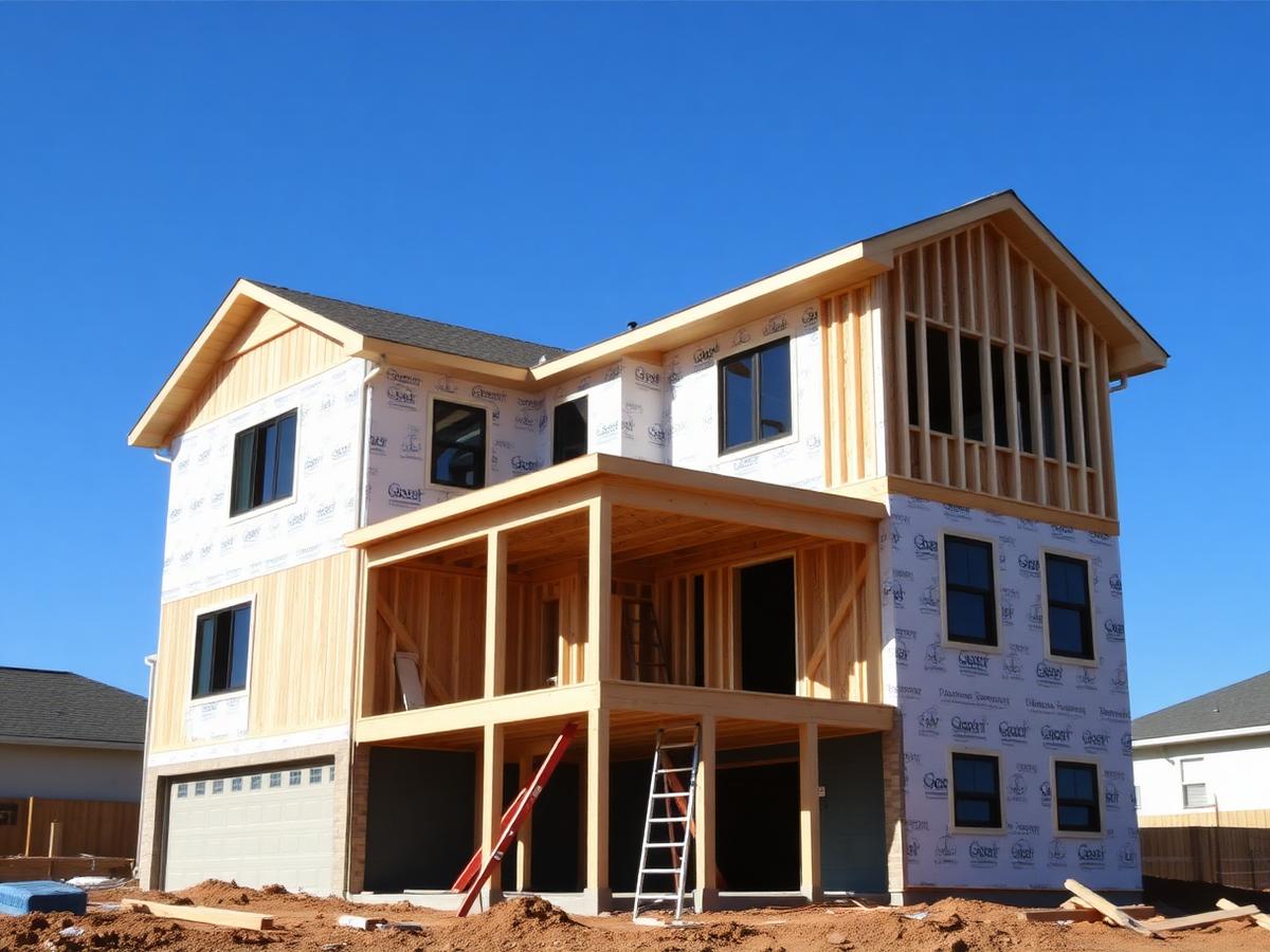 Custom home construction in progress